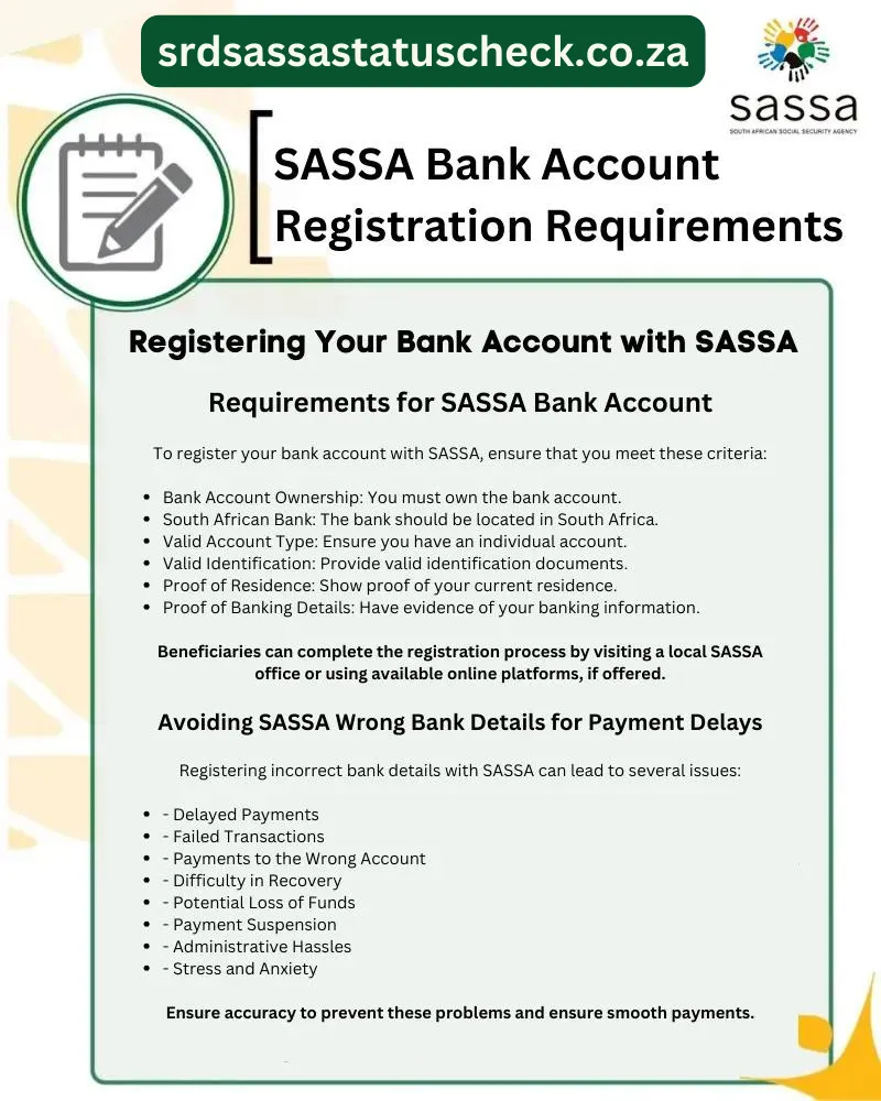 SASSA Bank account registration requirements updated